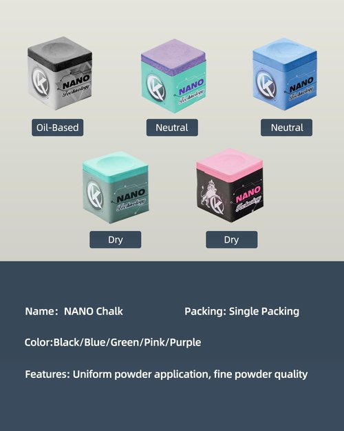 KONLLEN Pool Cue Chalk Nano Technology Billiard Chalk for Professional Tournament Dedicated Pool Chalks -1 Pcs (Outstanding Performance, Reduce Miscue, Durable)