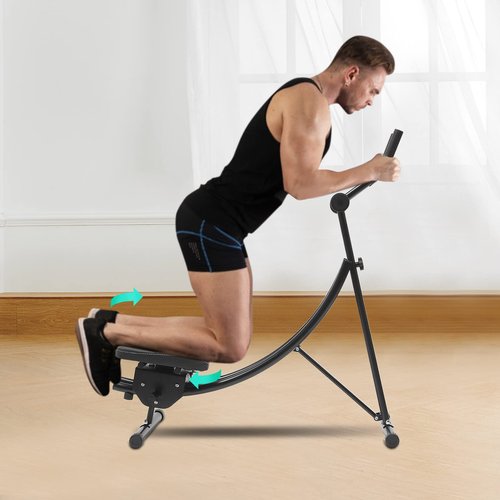 Ab Workout Equipment, Home Gym Ab Machine for Abdominal Exercise, Foldable Core & Abdominal Exercise Machine for Home, Companies, Gyms（Black）