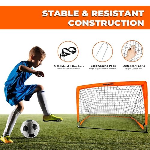 Portable Soccer Goals – Set of 2 | Durable, Easy-to-Set-Up Kids Soccer Nets for Backyard & Outdoor Play | Ideal Gift for Young Soccer Players