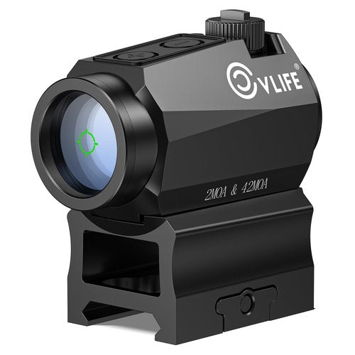 CVLIFE Multiple Reticle 2 MOA Green Dot & 42 MOA Circle, Motion Awake Green Dot Sight 50,000H Battery Life, 1x20mm Optics Scope Sight with Absolute Co-Witness Riser and Low Mount for 21mm Picatinny