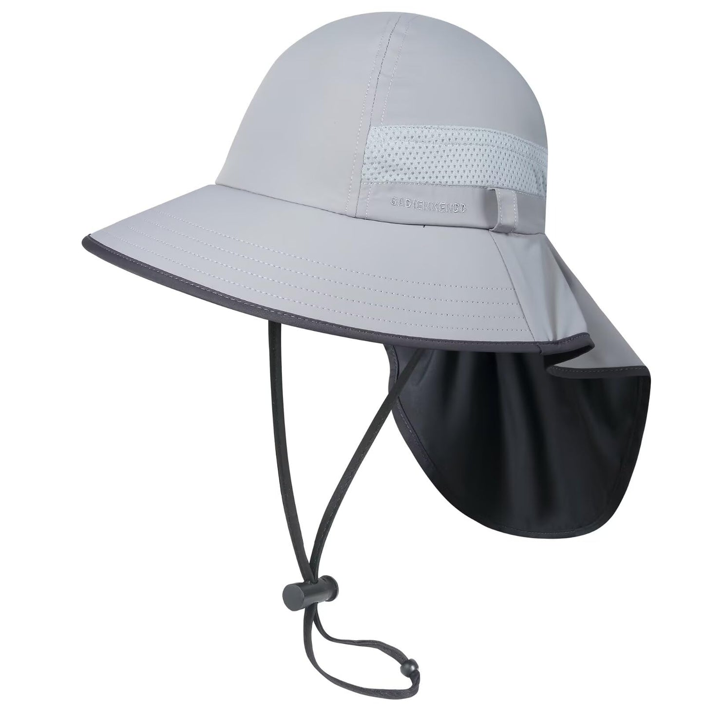 GADIEMKENSD Kids Sun Hat with Neck Flap Wide Brim Bucket Hats for Boys Girls Play Hat UPF 50+ Ultra-Light Sunhats for Beach Travel Fishing Camping Trip Light Gray 6-13 Years