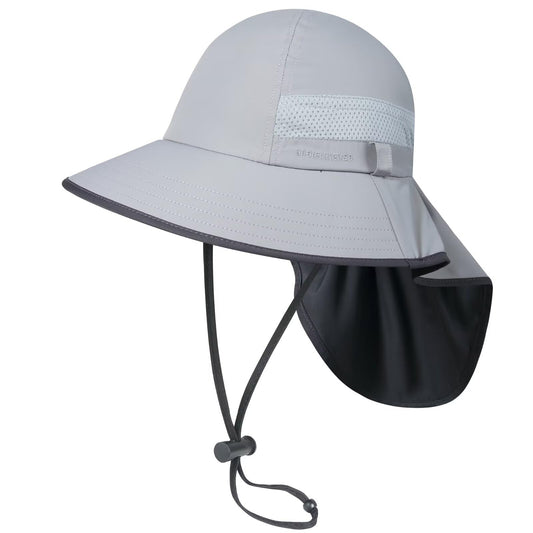 GADIEMKENSD Kids Sun Hat with Neck Flap Wide Brim Bucket Hats for Boys Girls Play Hat UPF 50+ Ultra-Light Sunhats for Beach Travel Fishing Camping Trip Light Gray 6-13 Years