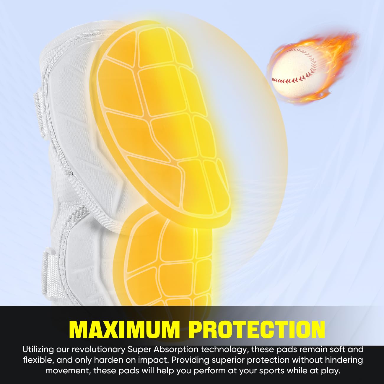 Rawxy Hitters Baseball Softball Batters Elbow Guard (White, Adult-L/XL)