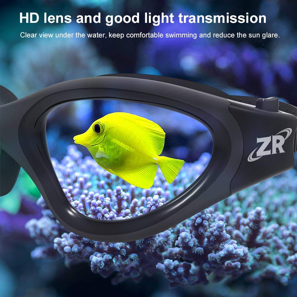 ZIONOR Swim Goggles, Upgraded G1 Polarized Swimming Goggles Anti-fog for Adult Men Women A5 (Polarized + Smoke)