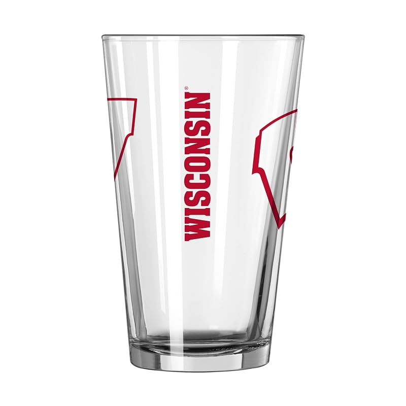 Gameday Classic Wisconsin Badgers 16 oz Pint Glass - Durable Chip-Resistant Team Drinkware
