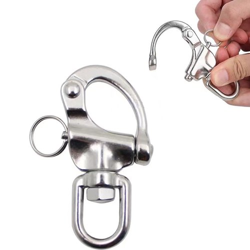 GaiRen 4 Pack Swivel Eye Snap Shackle, Quick Release 316 Stainless Steel Marine Sailboat Shackles for Sailing Rigging SCBA Mask Halyard Panic Snap Spinnaker Clip