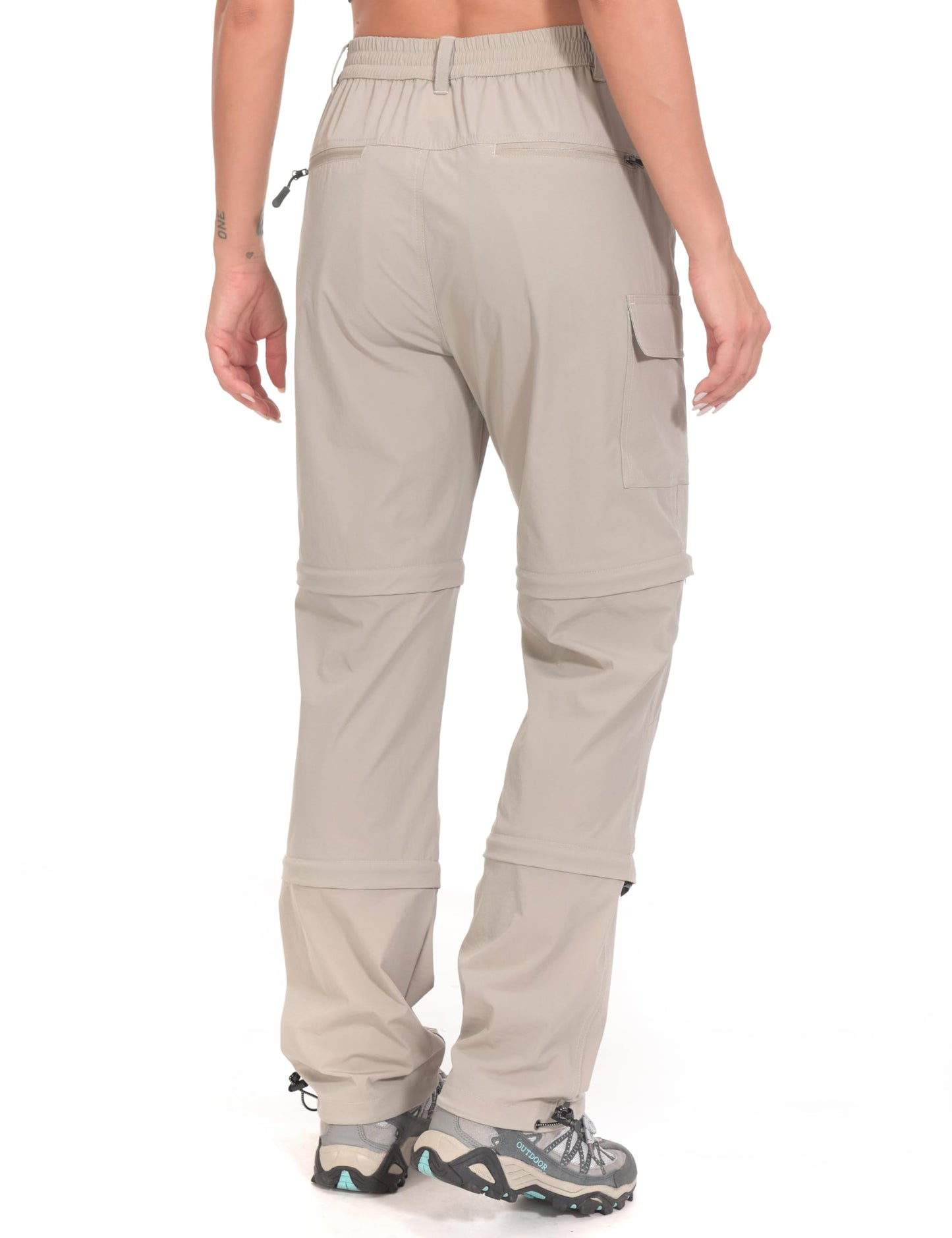 Little Donkey Andy Women's Convertible Zip Off Hiking Pants Khaki Size XXL