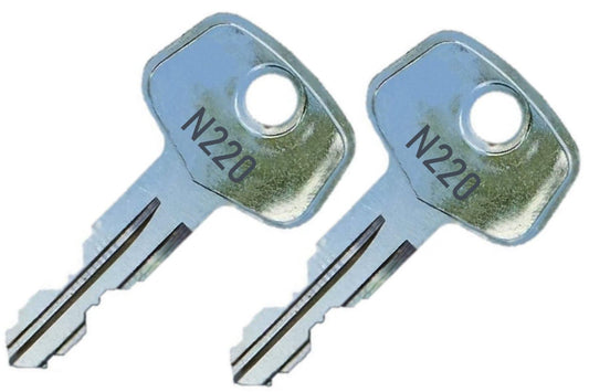 2 Thule N220 Replacement Keys - Roof Racks, Rails, Cargo Box, Carriers, Crossbars, Haulers, Bags (Codes N001-N250 or N001R-N250R) Better Than OEM!