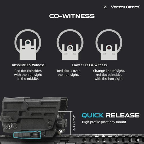 Vector Optics 1x31x26 Extra Large Enclosed Red Dot Sight w/Shroud Protection, Reflex Illuminated 3MOA Red Dot, Quick Detach Mount，Motion Awake, Designed for AR AR15 M4 MSR Platform, SCRD-67