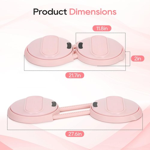 Ab Twister Board with 2 Resistance Bands,360° Waist Twisting Machine for Core Workout & Full-Body Toning,Waist Twister Board for Home Gym,Weight Loss & Slimming(pink) (pink)
