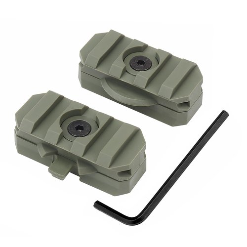 Qavctw 2 Pack Fast Helmet Side Rails Adapter Mount Kit 360 Degrees Rotation Headset Rail Accessories for 19mm Tactical Helmets