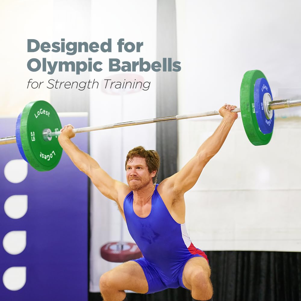 Logest Pair Olympic Plates - Barbell Weights Set of 2 Weight Plates for Olympic Bars Perfect for Strength Training Plates Exercise Balance Increase Available in 0.50LB 1.25LB 2.5LB 5LB 7.5LB 10LB Weight Plate (0.5-1.25-2.5-5 LB (8 Piece Set))