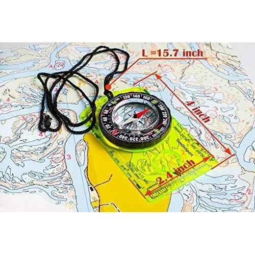 TurnOnSport Orienteering Compass - Advanced Scout Compass for Hiking, Camping, and Backpacking - Best Survival Gifts for Kids