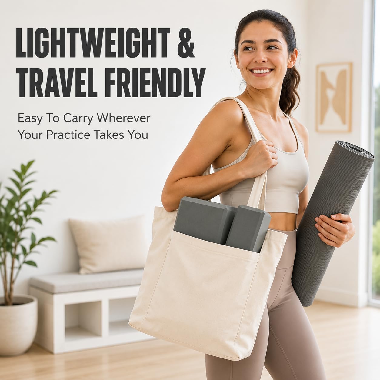 Exerz Yoga Blocks 2 Pack EVA Foam Gym Bricks Pilates Stretch Gray