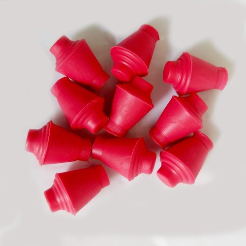 LEONARK Fencing Practice Sword Tips Foil/Epee Rubber Replacement Tips (for Practice Blades only) - Pack of 10 (10 Red Foil Tips)
