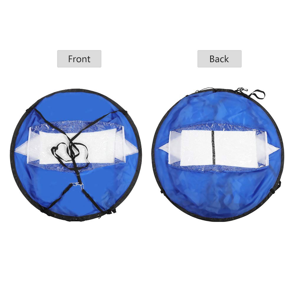 Kayak Sail Wind Sail 108cm Blue & White Canoe Sail Transparent Window UV, Easy Setup & Control