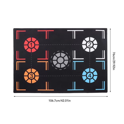 Alomejor Non Slip Dribble Silent Basketball Footstep Rubber Training Mat with Point Reminder for Immersive Training at Home