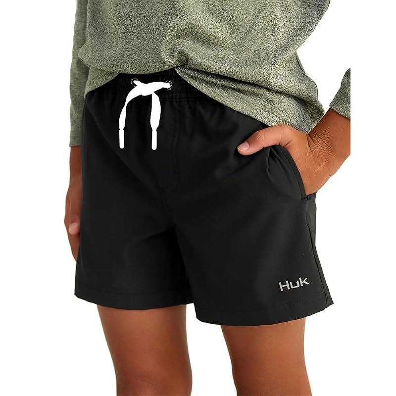 Huk Girls' Pursuit Quick-Dry Fishing Shorts - Black, Large