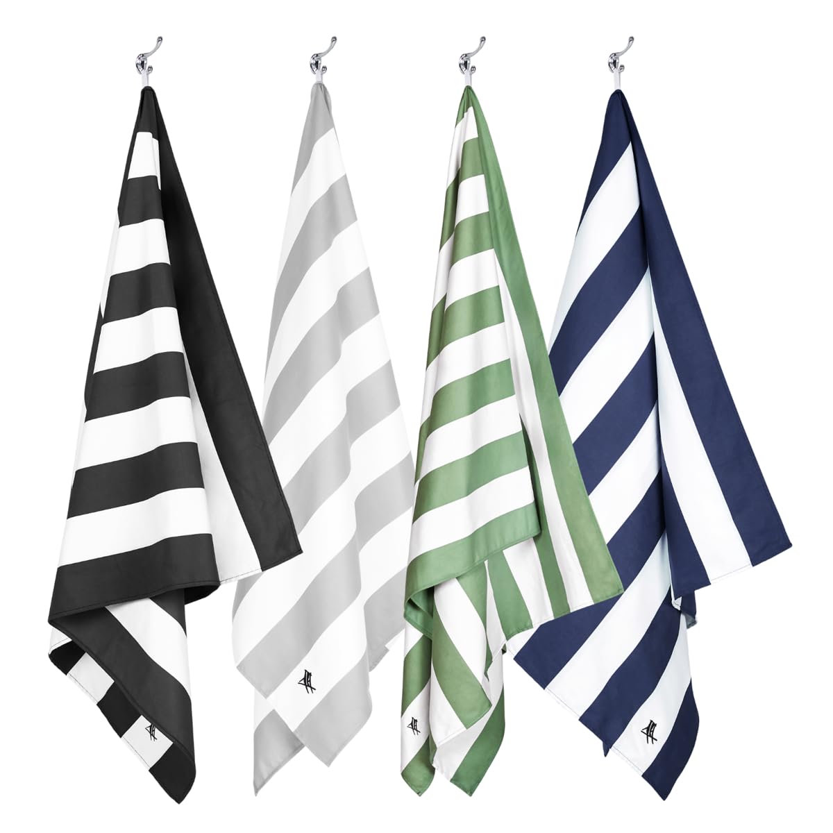 Dock & Bay Beach Towel - Quick Dry, Sand Free - Compact, Lightweight - 100% Recycled - Includes Bag - Cabana - Set E (4), Extra Large (200x90cm, 78x35)