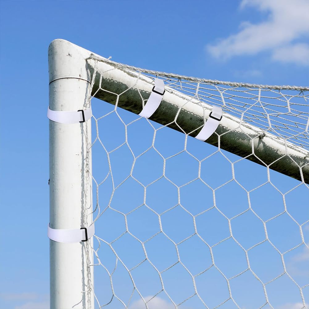 10 PCS Soccer Goal Net Fixing Straps - 14" x0.8" White Fixing Straps Used to Fix The Soccer Net on The Goal Post Suitable for Soccer Sports Training