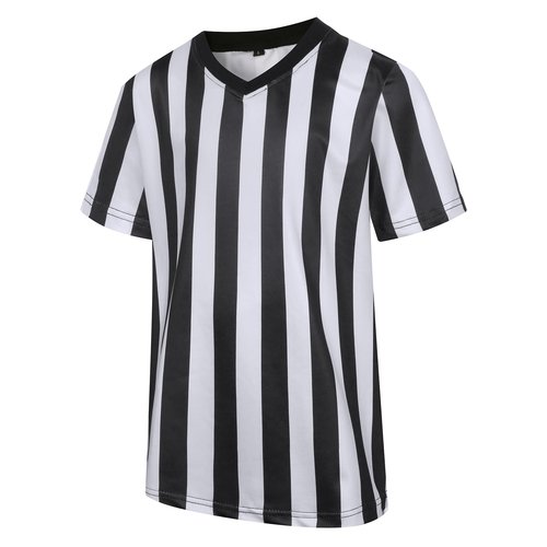 redgino Referee Shirt Costume Kids Football Basketball Official Umpire Jersey Black White Stripe Pro Ref Uniform Short Sleeve