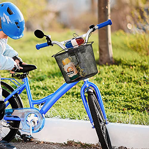 Kids Bike Basket Black Waterproof Metal Wire Bicycle Front Mount