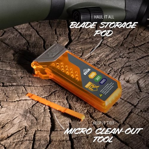 OUTDOOR EDGE Razor APX 3" Replaceable Hunting Knife with 3 Black Drop Point Blades, 1 Gutting, 2 Caping & 1 Saw Blade - Compact Skinning & Boning Knife