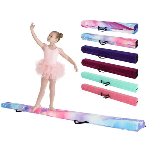FAHKNS Balance Beam for Kids 3-5 Folding Balance Beam Gymnastics for Home Toddler Gymnastics Balance Beam Starlight