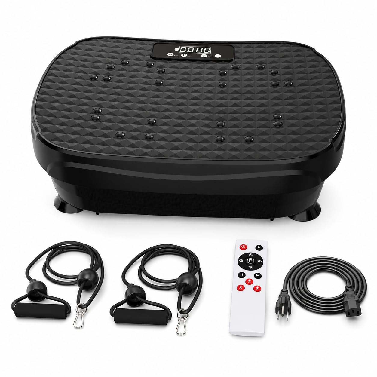 JAVRYK Vibration Plate Exercise Machine with 200 Adjustable speeds and 8 Scientific auto Modes, Compact Foldable Design and Ultra-Quiet Silicone Base for Home Workouts & Lymphatic Drainage