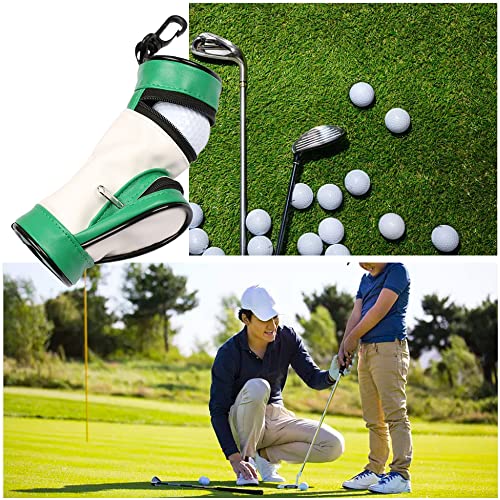 Golf Ball Holder with Zipper & Side Pocket, Portable Golf Tee Pouch for Golfing Enthusiasts