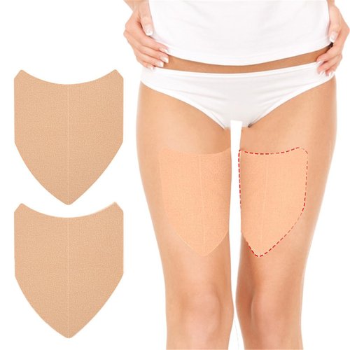 Thigh Inner Anti Chafing Stickers, 20 Pcs Disposable Self Adhesive Thighs Tape Patch Elastic Breathable Thigh Lift Skin Tape, Leg Rubbing Pad Ultra-Thin Thighs Anti Friction Pads for Body Leg Calf