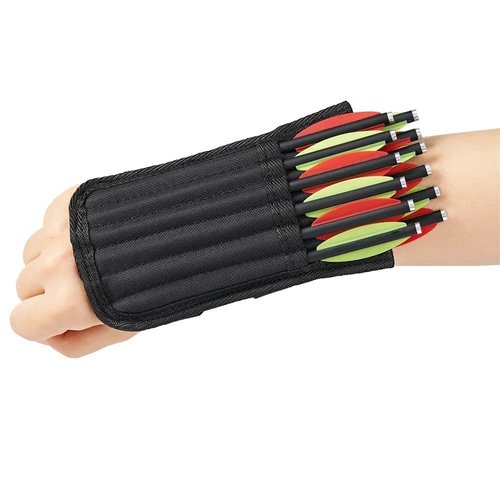 Lagnlnaoy 12 Pieces Hole Black Nylon Arrow Quiver Bolts Holder for 6.5inch Bolts Portable Crossbow Bag Double Layer can Hold 12 Units (excluding Arrows)