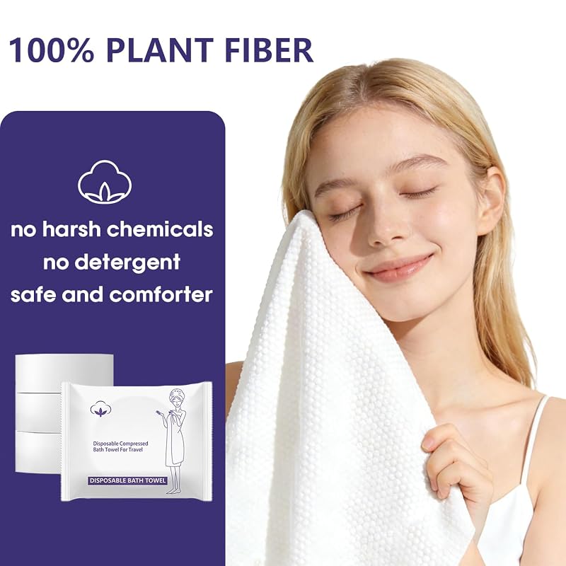 10 Pack Extra Large Compressed Bath Towels 55x27.5in - Disposable Travel Washcloths for Camping & Shower (Variation: 10)