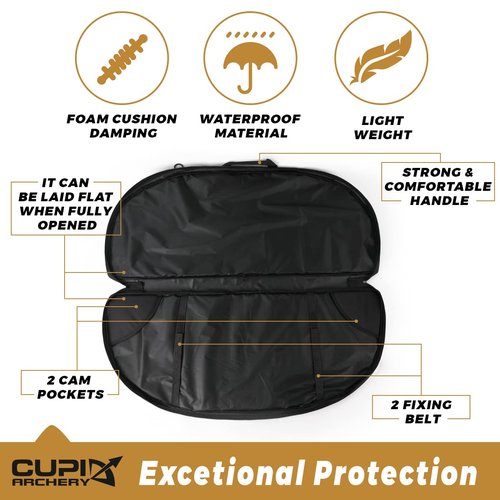 LWANO Compound Bow Case Soft Light-Weight Bow Bag with Arrow Pocket and Backpack Straps