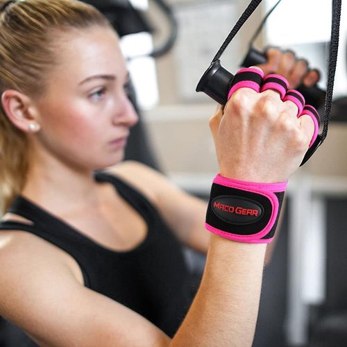 Ventilated Weight Lifting Workout Gloves with Built-in Wrist Wraps for Men and Women - Great for Gym Fitness, Cross Training, Hand Support & Weightlifting Pink M
