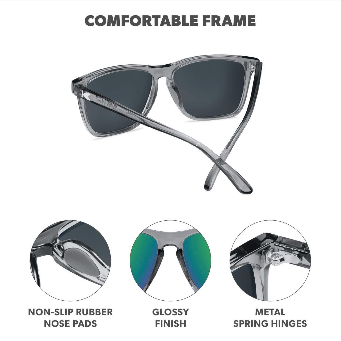 Knockaround Fast Lanes Sport Polarized Lightweight Sunglasses for Men & Women - UV400 Protection - Running