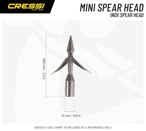 Cressi Mini Spear Head for Pneumatic Shaft Spearguns- Made in Durable Stainless Steel