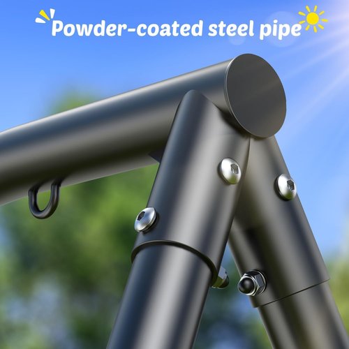 Trekassy Swing Sets for Backyard, 440lbs Heavy Duty A-Frame Metal Stand with 60" Large Platform Swing for Outdoor Playground Park
