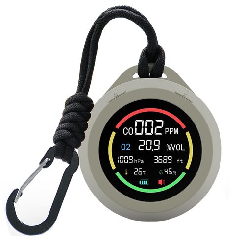 Prodolita 6-in-1 Portable Oxygen Detector O2 Monitor with CO, Altimeter, Barometer, Temperature, Humidity Monitor for Hiking, Campimg, RVs and Outdoor Activitists (First Version)