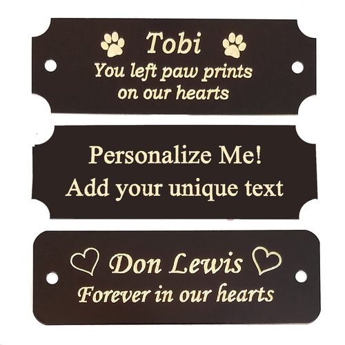 Size: 2.5" W x 1" H | Personalized Trophy Award Name Plates Engraved | Custom Metal Perpetual Plaques with Stick on Adhesive Tape (2-1/2" W x 1" H, Black Brass (Gold Letters))