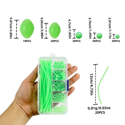 JUUNthy Luminescent Rubber Fishing Line Beads Soft Rubber Floating Tube Sleeve for Night Fishing