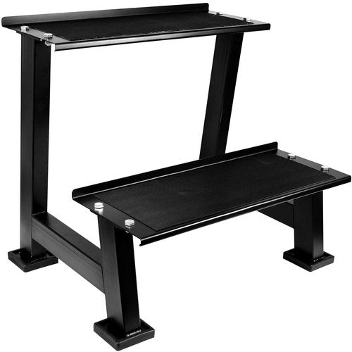 AUXHDK Kettlebell Storage Rack with Anti-Slip Pads, 2-Tier Weight Racks, Kettlebell Stand, Dumbbell and Kettlebell Rack for Home Gym Use