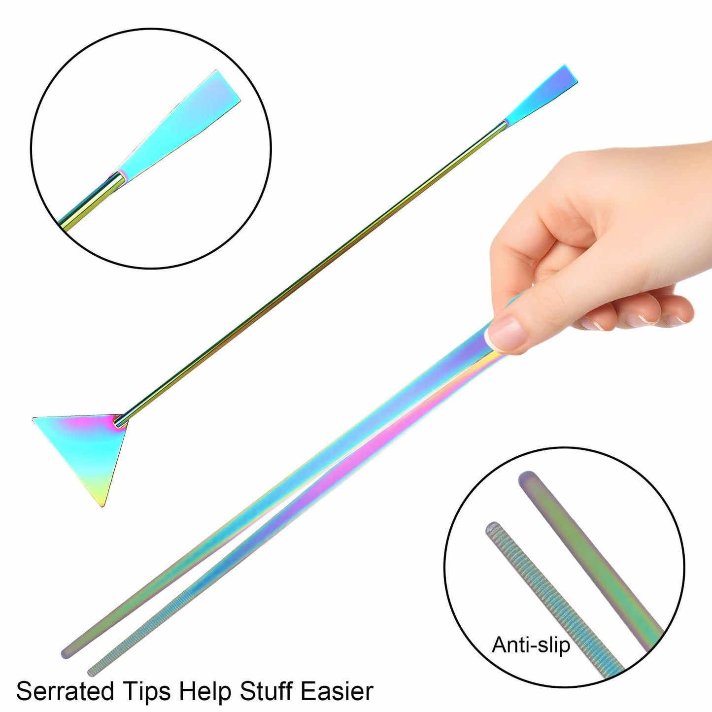 Funnytek 15Inch Extra Long Design Aquarium Aquascaping Tool Stainless Steel Aquascape Tool Kit 4 in 1 Anti-Rust Fish Tank Starter Kit with Long Tweezers Scissors Spatula for Aquarium Plants (Colorful)