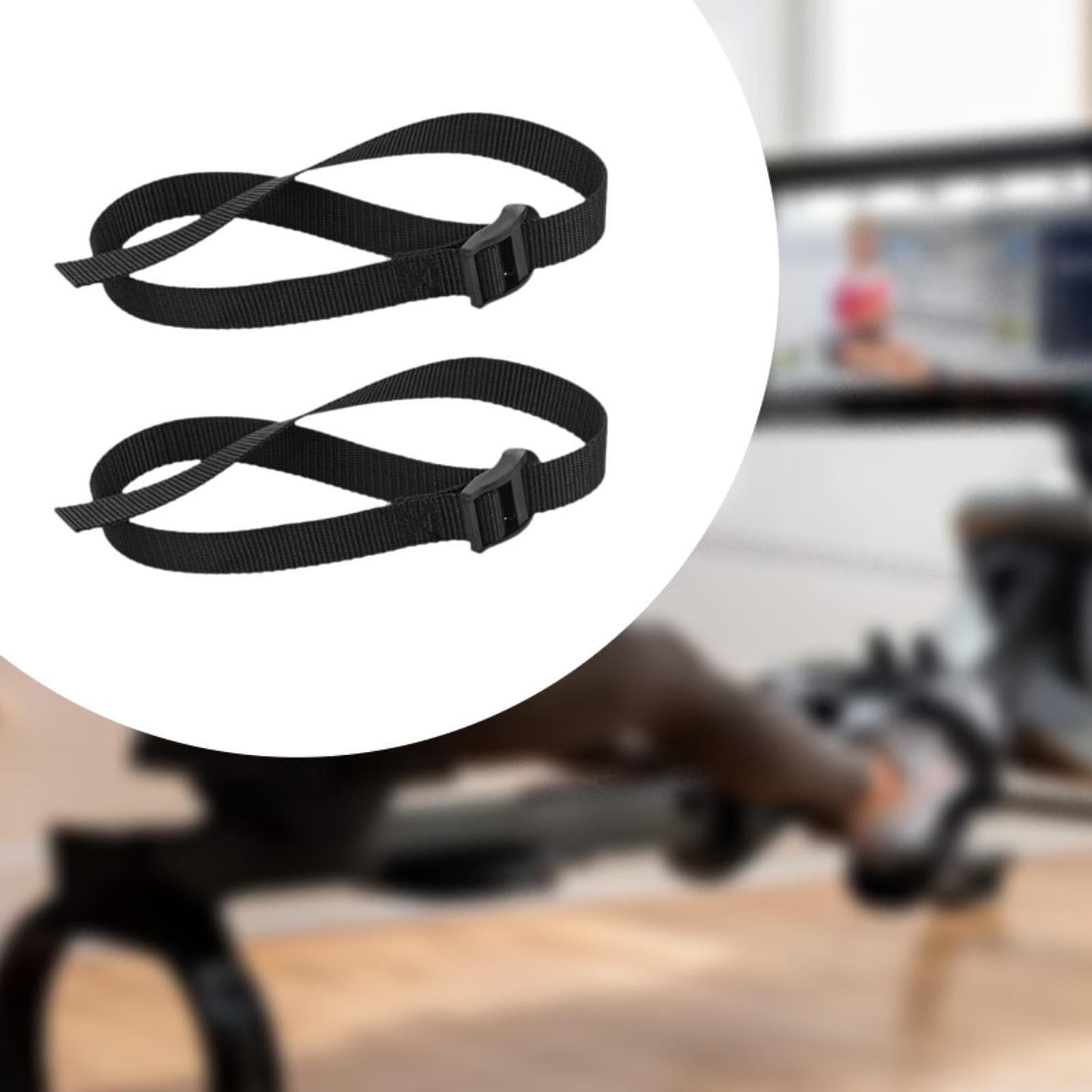 2 Pcs 76cm Rowing Machine Feet Straps Fitness Foot Straps Sports Practical Fix Bands Oxford Cloth Adjustable Portable Gym Accessories