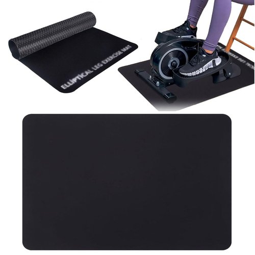 Non-Slip Workout Mat for Ellipse Machine Leg Exerciser Thick Exercise Mat for Under Desk Elliptical Treadmill Mat Home Floor Protection Gym Mat (Single non-slip, 23.6"L x 17"W x 0.2"Th)