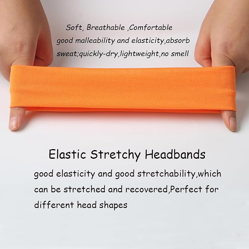 25Pcs Mixed Color Yoga Headbands - Soft Elastic Sports Sweatband for Women Men Kids