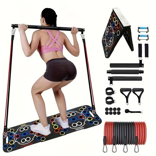 54-Hole Push-Up Board – Multi-Function Exercise Equipment for Home Gym – Adjustable Push-Up Bars for Chest, Arms & Core Workout – Strength Training Tool for Men & Women