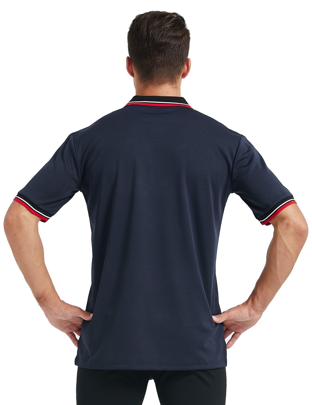 FitsT4 Sports Short Sleeve Polo Shirt Baseball/Softball Umpire Jersey/Referee Uniform - Sized for Chest Protector Navy S