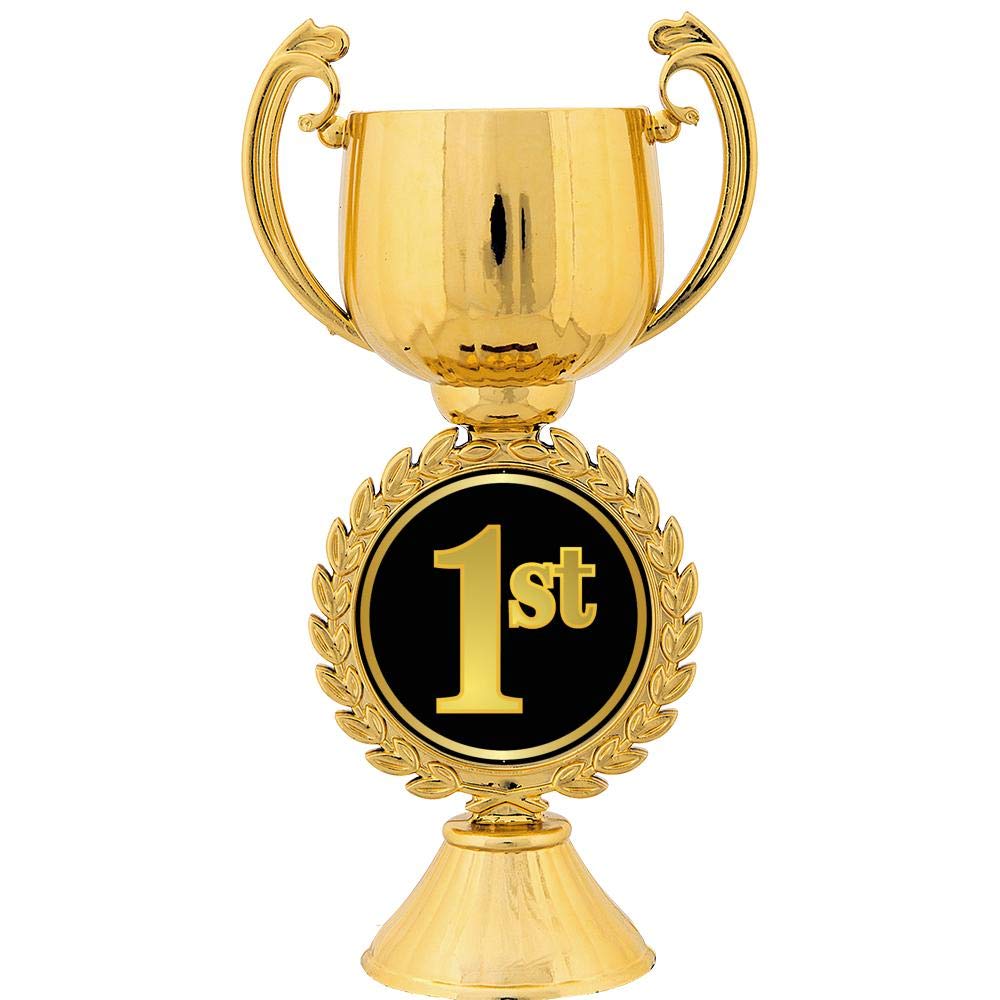 Crown Awards Personalized 1st Place Trophy, 7.25" Gold Cup 1st Place Trophies with Free Custom Engraving 1 Pack Prime