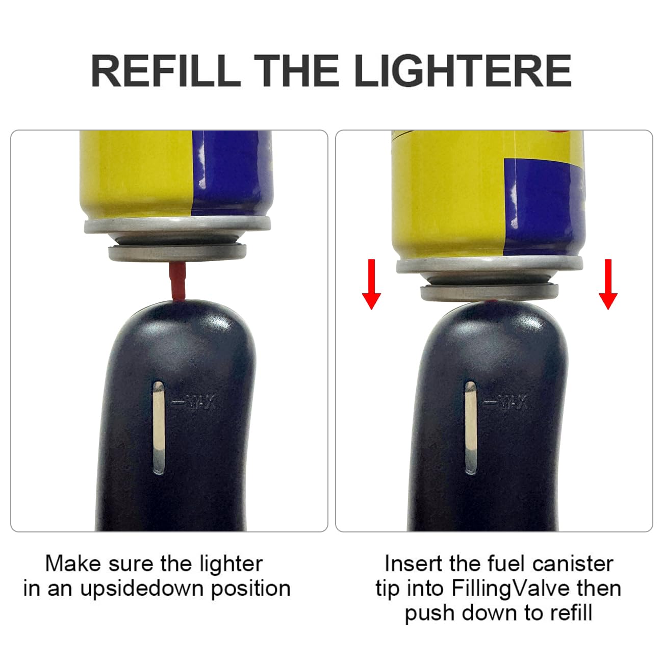 Refillable Butane Lighters, 4 Pack Long Lighters for Candle, Multiple-Purpose Lighter Pack for Camping Fireplace Party BBQ Grill Candle Lighter（Fuel Included）